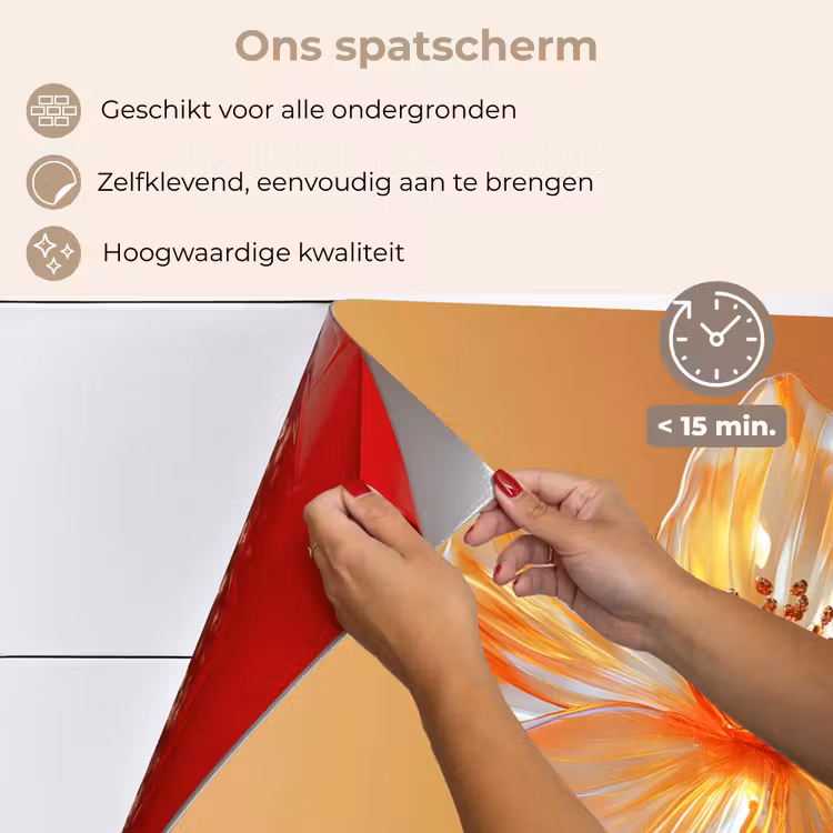 Spatscherm keuken - Glazen - Bloem - Oranje — 4