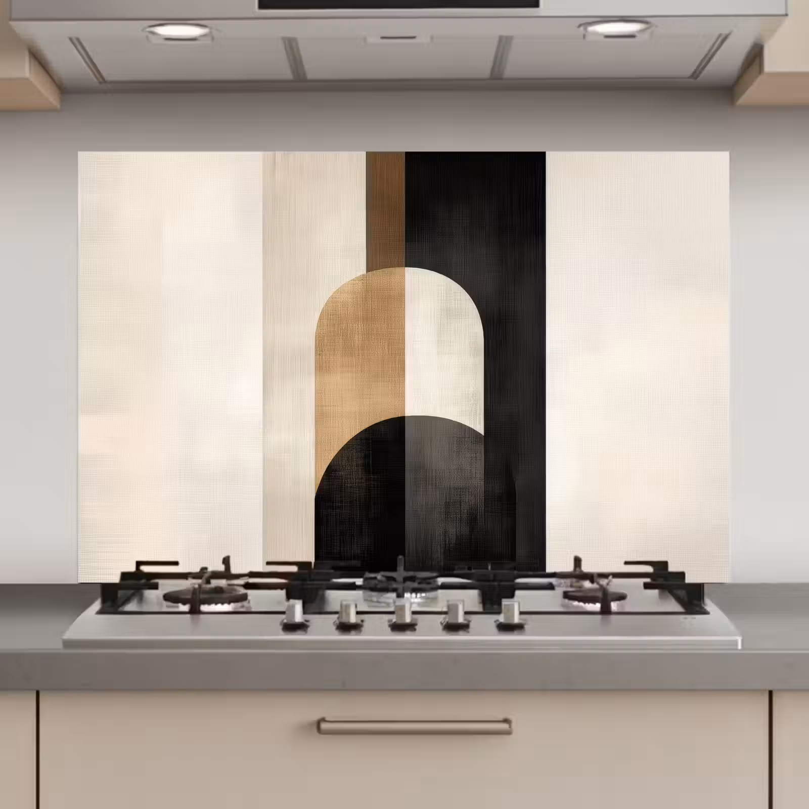 Spatscherm keuken - Geometrische - Vormen - Wit — 1