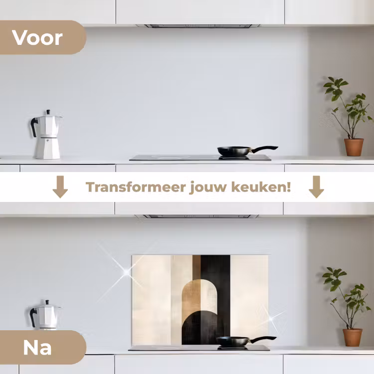 Spatscherm keuken - Geometrische - Vormen - Wit — 3
