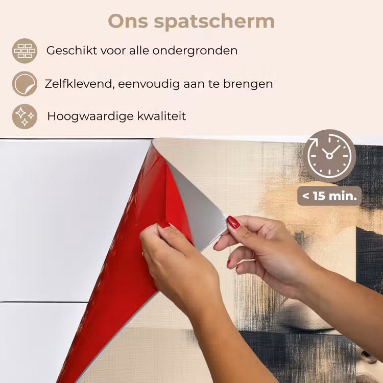 Spatscherm keuken - Goud - Vrouw - Rechthoeken — 4
