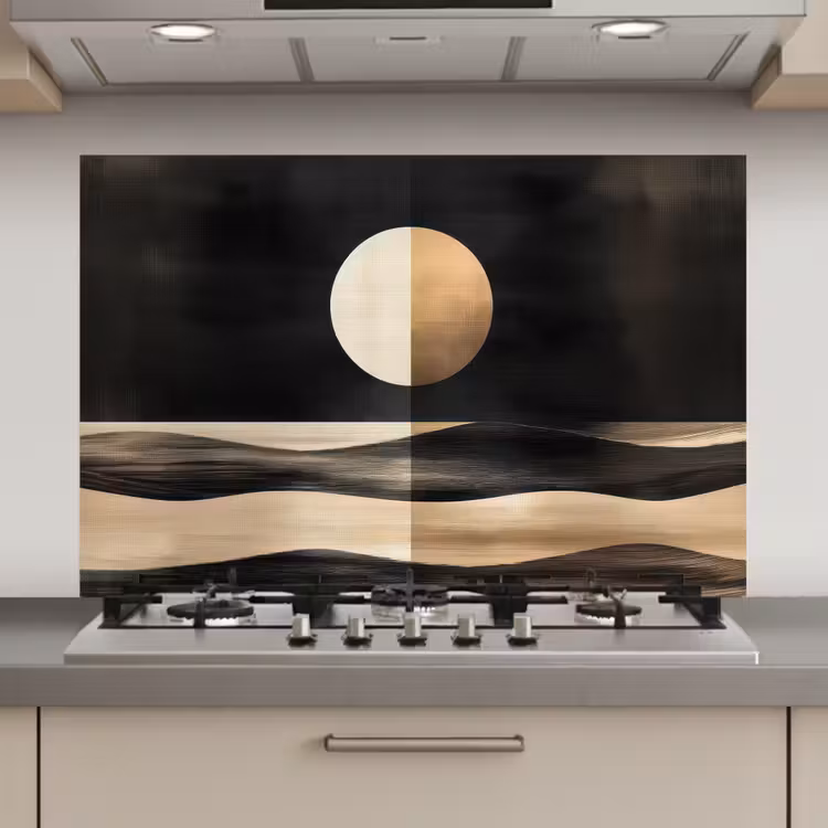 Spatscherm keuken - Maan - Cirkel - Goud — 1