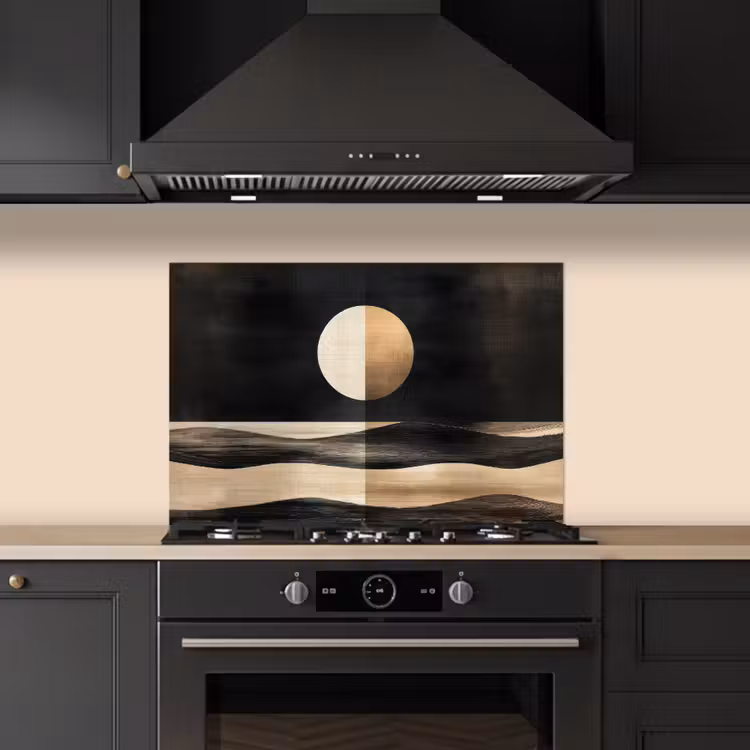 Spatscherm keuken - Maan - Cirkel - Goud — 2