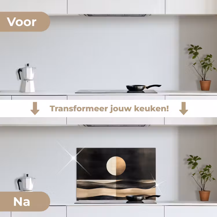 Spatscherm keuken - Maan - Cirkel - Goud — 3