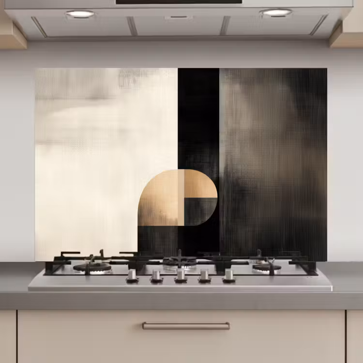 Spatscherm keuken - Vormen - Modern - Zwart — 1