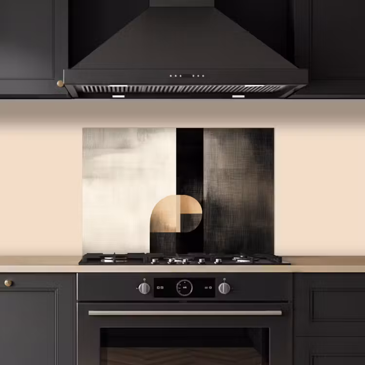 Spatscherm keuken - Vormen - Modern - Zwart — 2