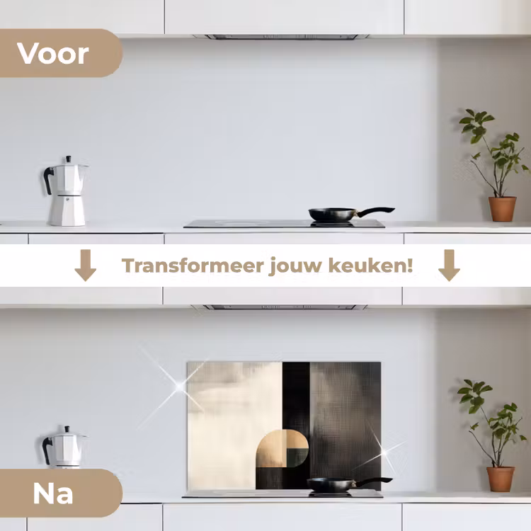 Spatscherm keuken - Vormen - Modern - Zwart — 3