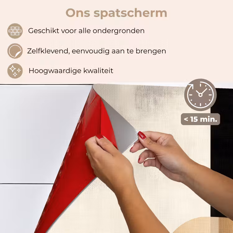 Spatscherm keuken - Vormen - Modern - Zwart — 4