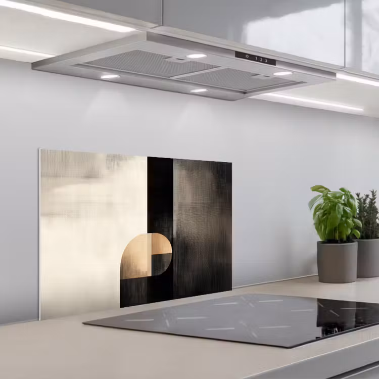 Spatscherm keuken - Vormen - Modern - Zwart — 5