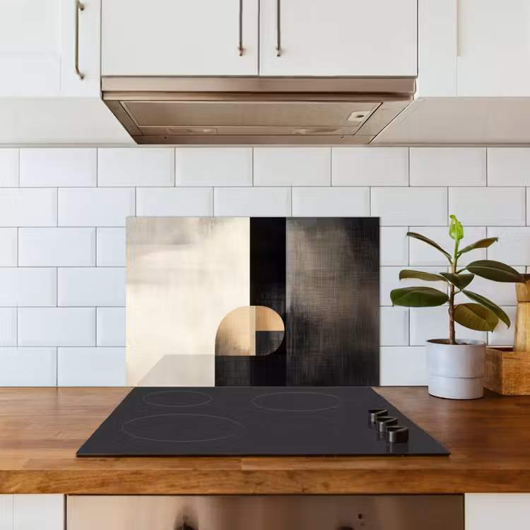 Spatscherm keuken - Vormen - Modern - Zwart — 6