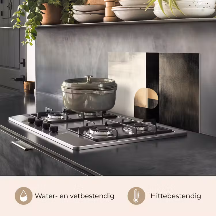 Spatscherm keuken - Vormen - Modern - Zwart — 7