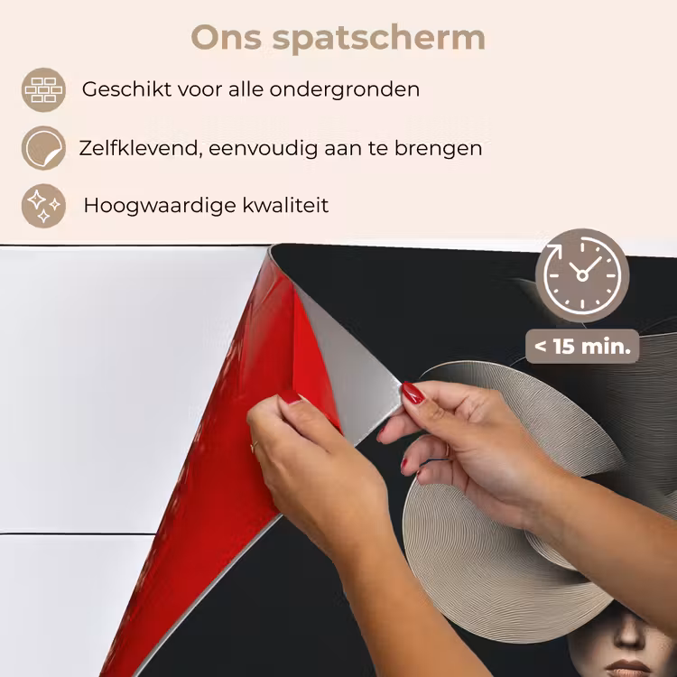 Spatscherm keuken - Zwarte - Hoed - Vrouw — 4