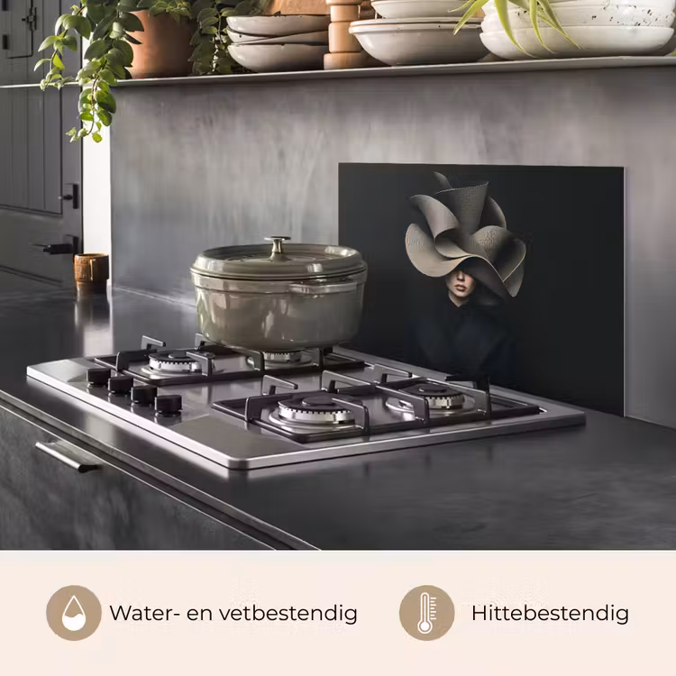 Spatscherm keuken - Zwarte - Hoed - Vrouw — 7