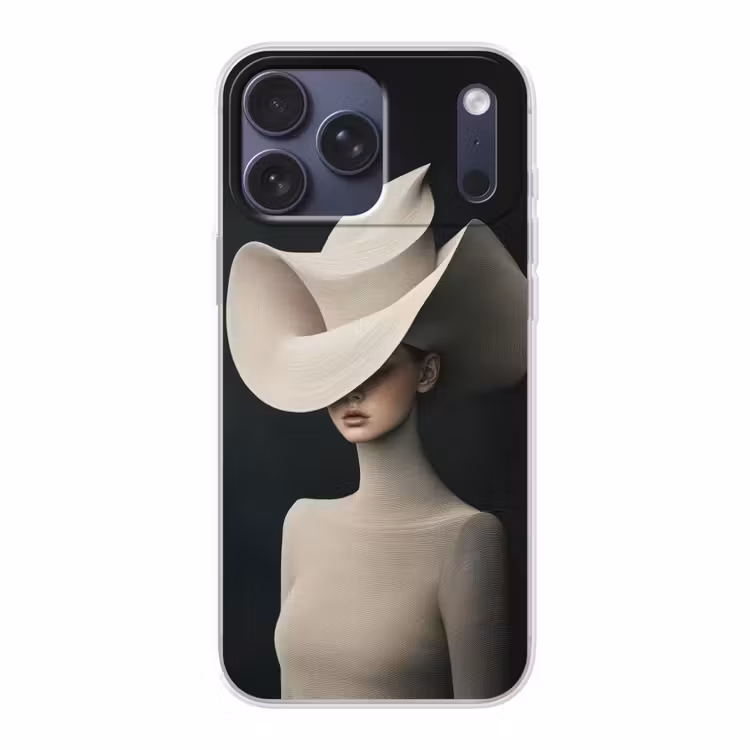 Telefoonhoesje Softcase - Vrouw - Golvende - Hoed — 1