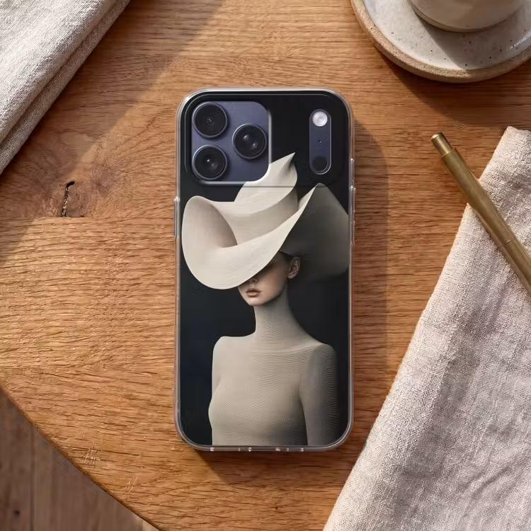 Telefoonhoesje Softcase - Vrouw - Golvende - Hoed — 2