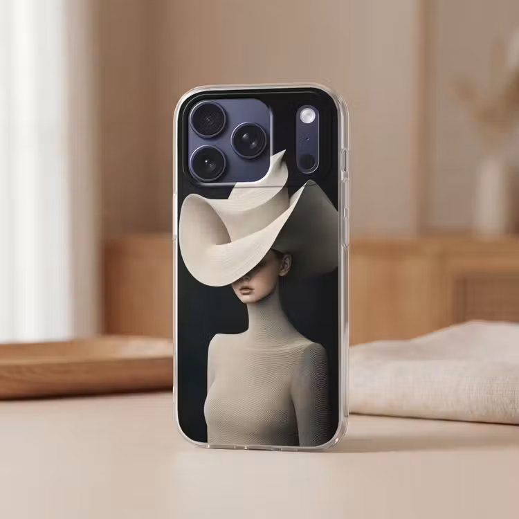 Telefoonhoesje Softcase - Vrouw - Golvende - Hoed — 3