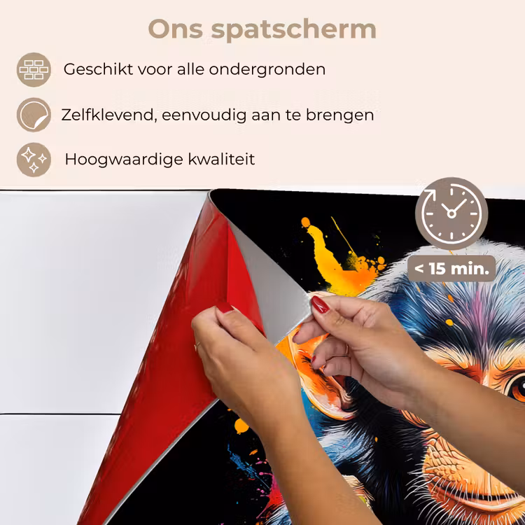 Spatscherm keuken - Aap - Graffiti - Kleurrijk - Bananen - Modern — 4