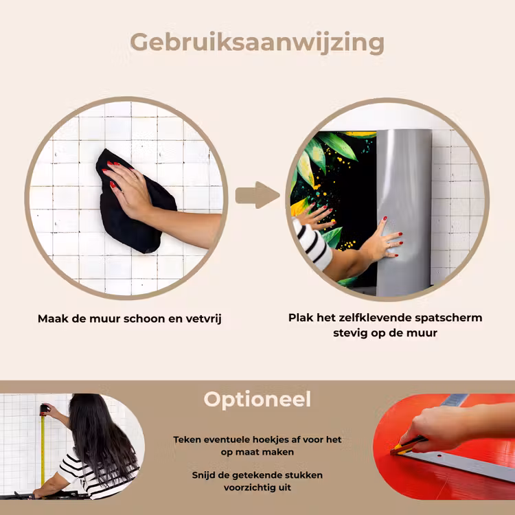 Spatscherm keuken - Bladeren - Groen - Geel - Verf - Jungle — 8