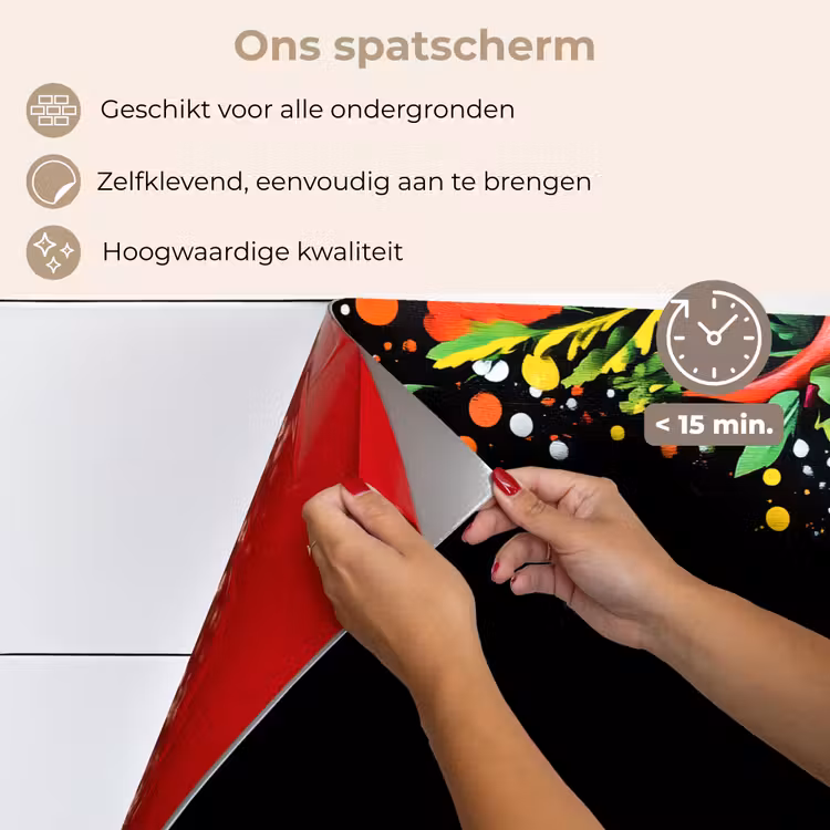 Spatscherm keuken - Citroenen - Peper - Kruiden - Graffiti - Verf - Abstract — 4