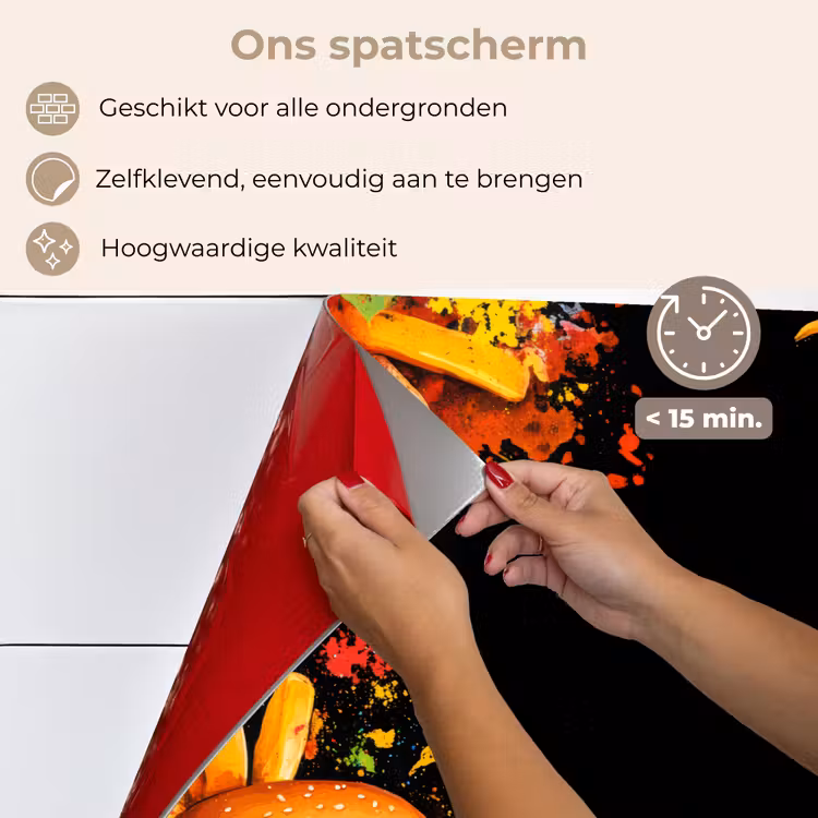 Spatscherm keuken - Fastfood - Graffiti - Hamburger - Eten - Modern — 4