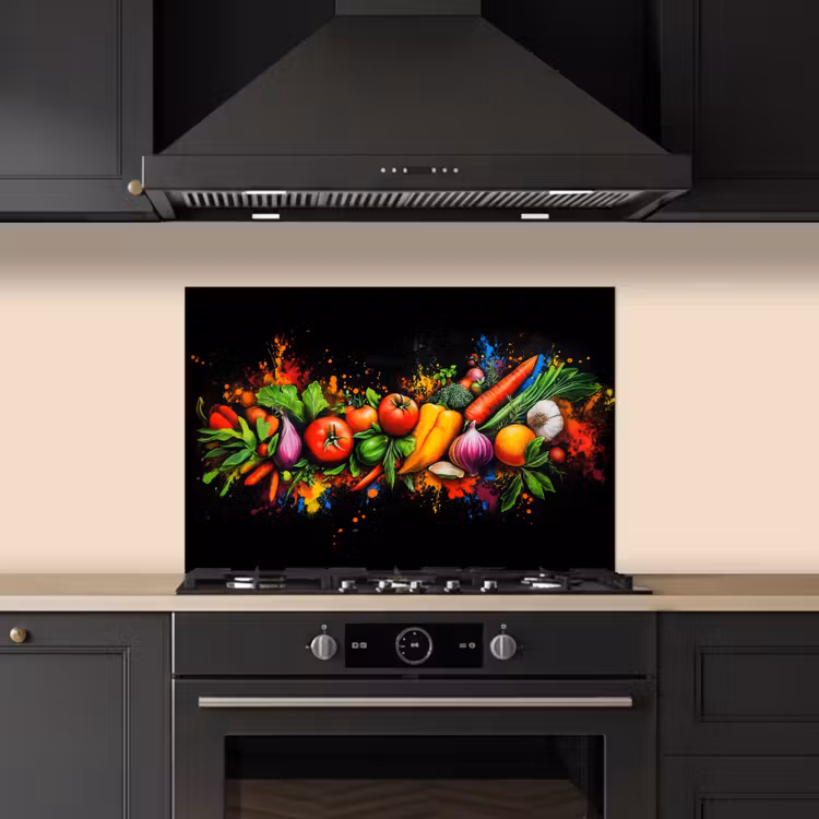 Spatscherm keuken - Groente - Eten - Kruiden - Graffiti - Koken — 2