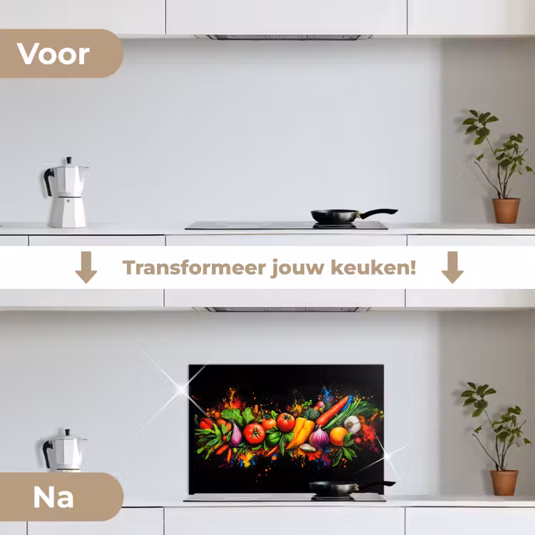 Spatscherm keuken - Groente - Eten - Kruiden - Graffiti - Koken — 3