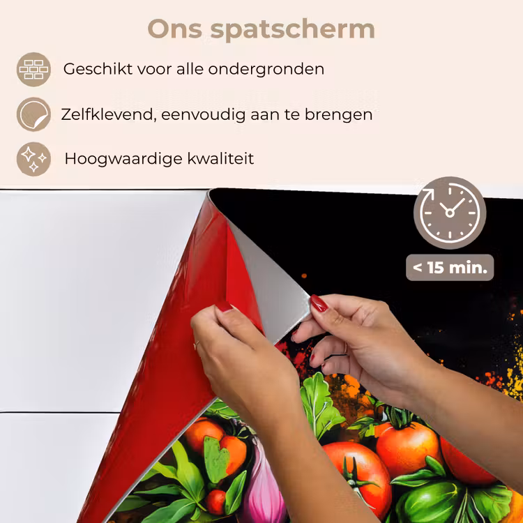 Spatscherm keuken - Groente - Eten - Kruiden - Graffiti - Koken — 4