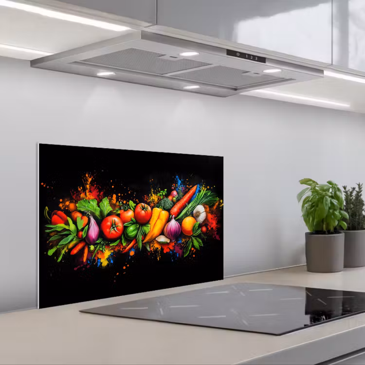 Spatscherm keuken - Groente - Eten - Kruiden - Graffiti - Koken — 5