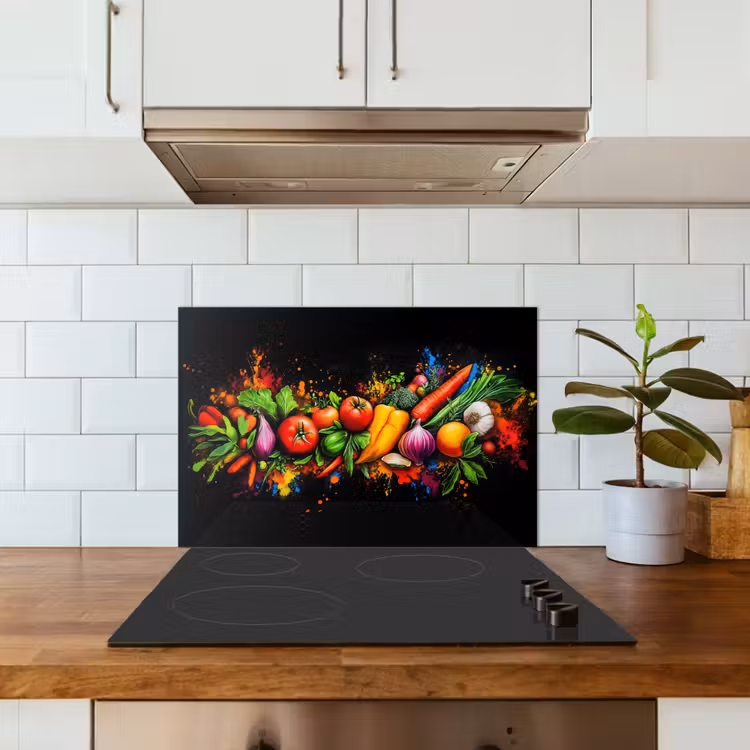 Spatscherm keuken - Groente - Eten - Kruiden - Graffiti - Koken — 6