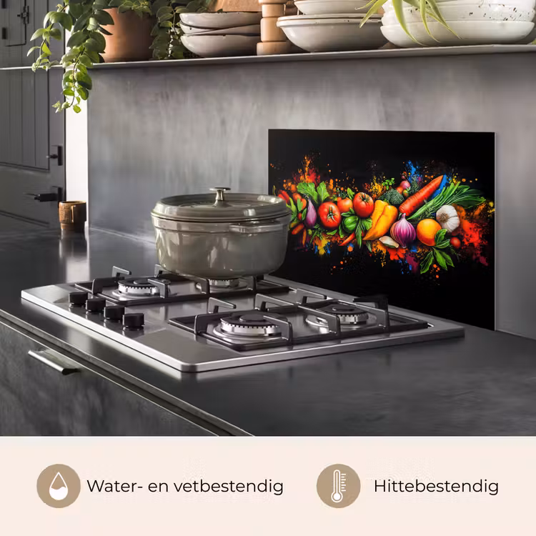 Spatscherm keuken - Groente - Eten - Kruiden - Graffiti - Koken — 7