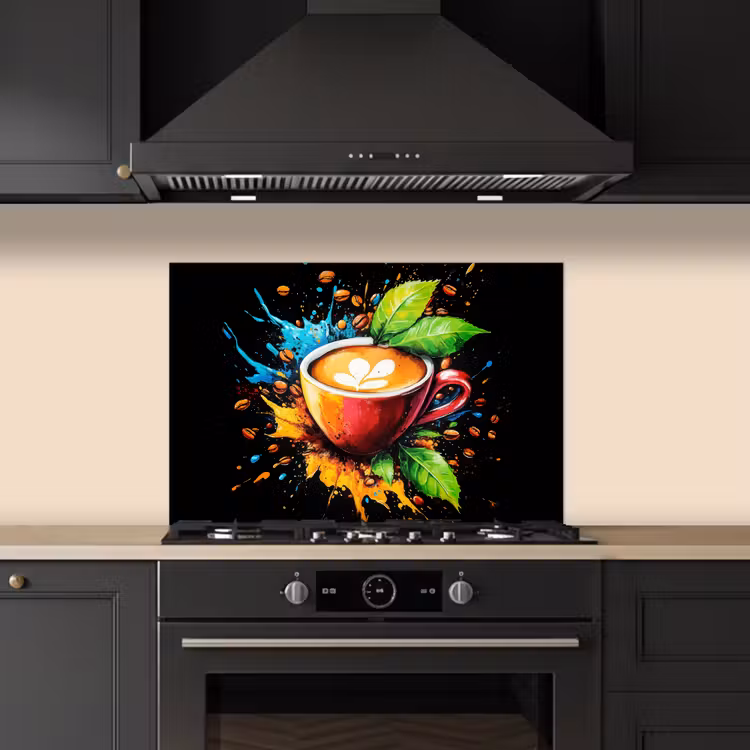 Spatscherm keuken - Koffie - Graffiti - Drinken - Abstract — 2