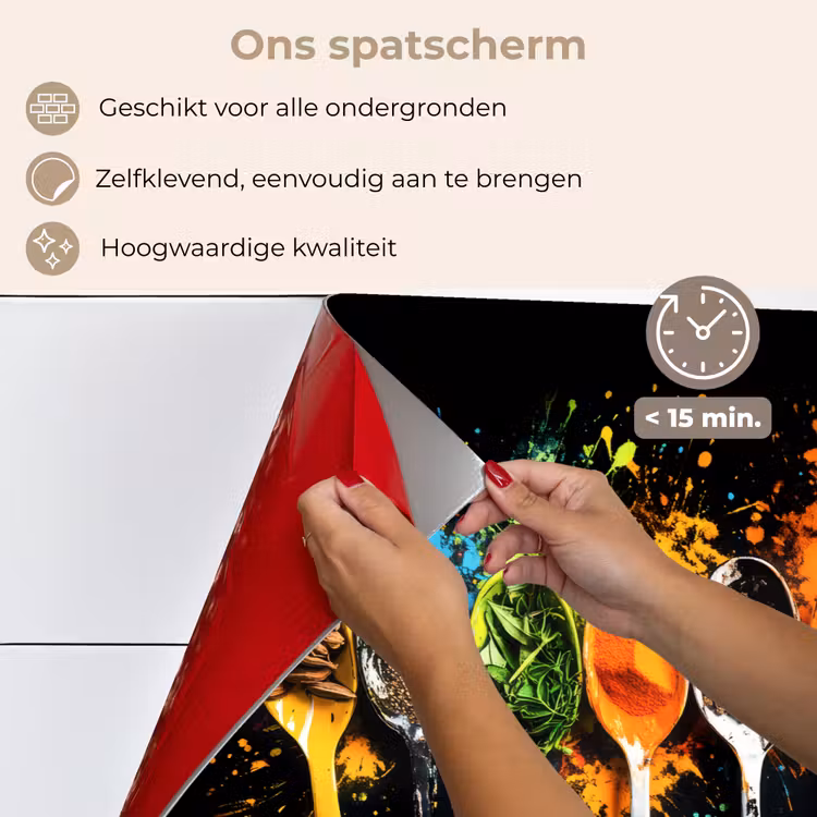 Spatscherm keuken - Lepels - Kruiden - Modern - Graffiti - Verf - Kleurrijk — 4