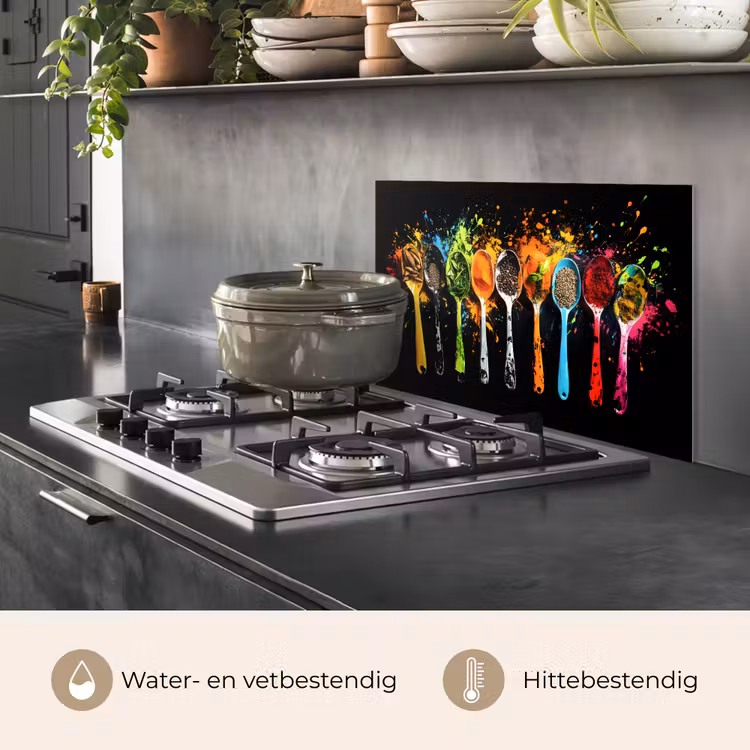 Spatscherm keuken - Lepels - Kruiden - Modern - Graffiti - Verf - Kleurrijk — 7
