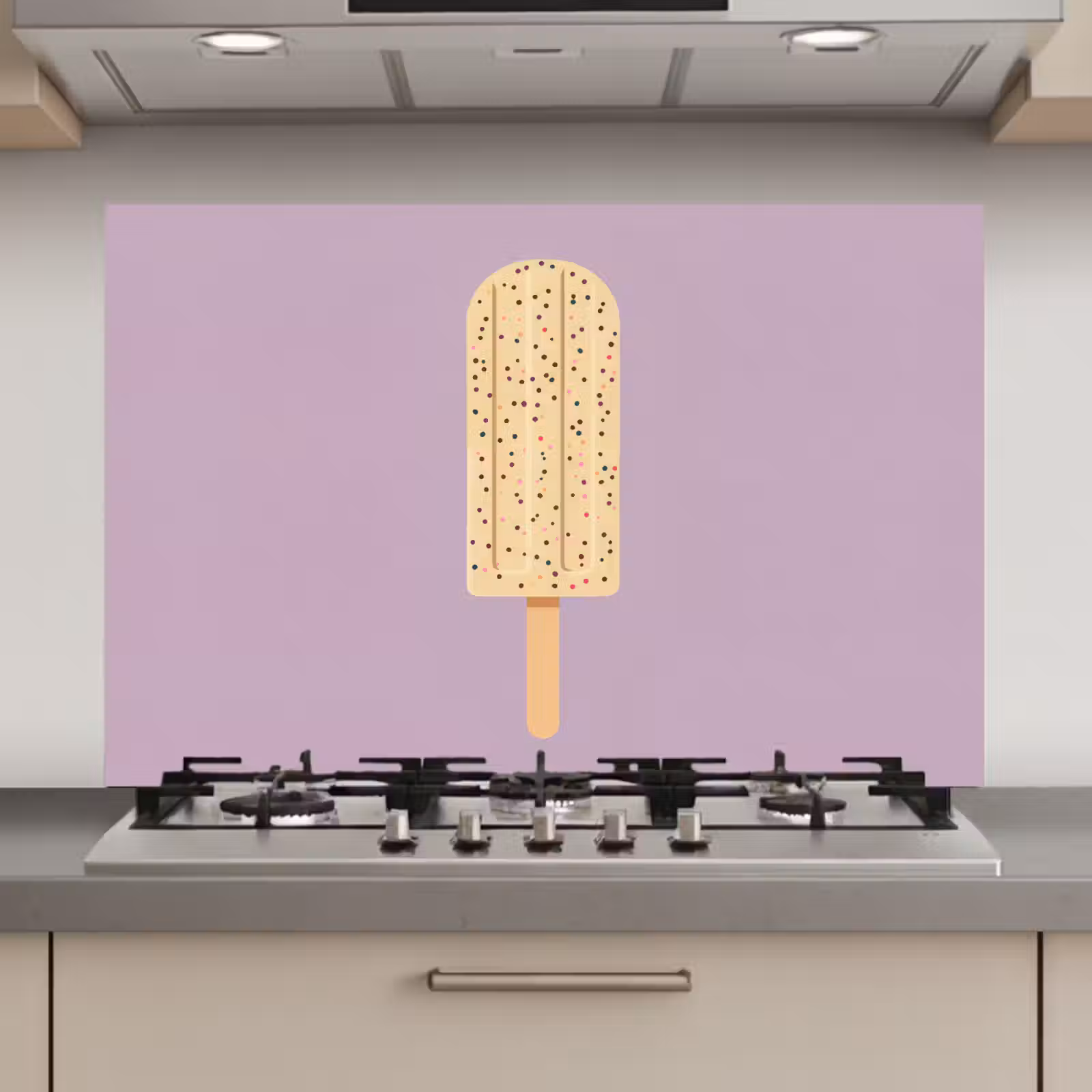 Spatscherm keuken - Beige - Ijsje - Spikkels — 1