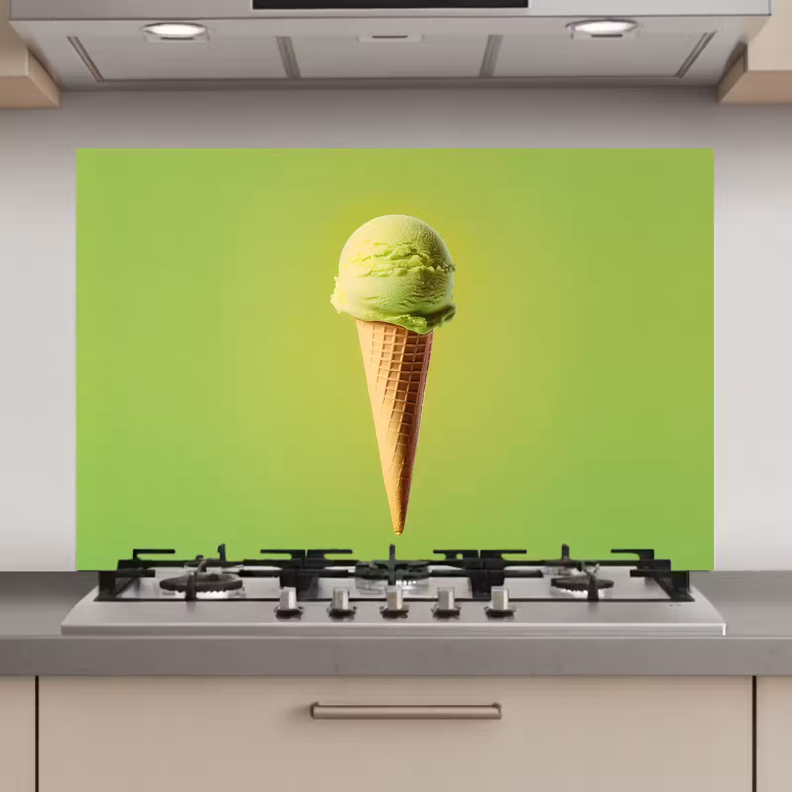 Spatscherm keuken - Hoorntje - Schepijs - Groen — 1