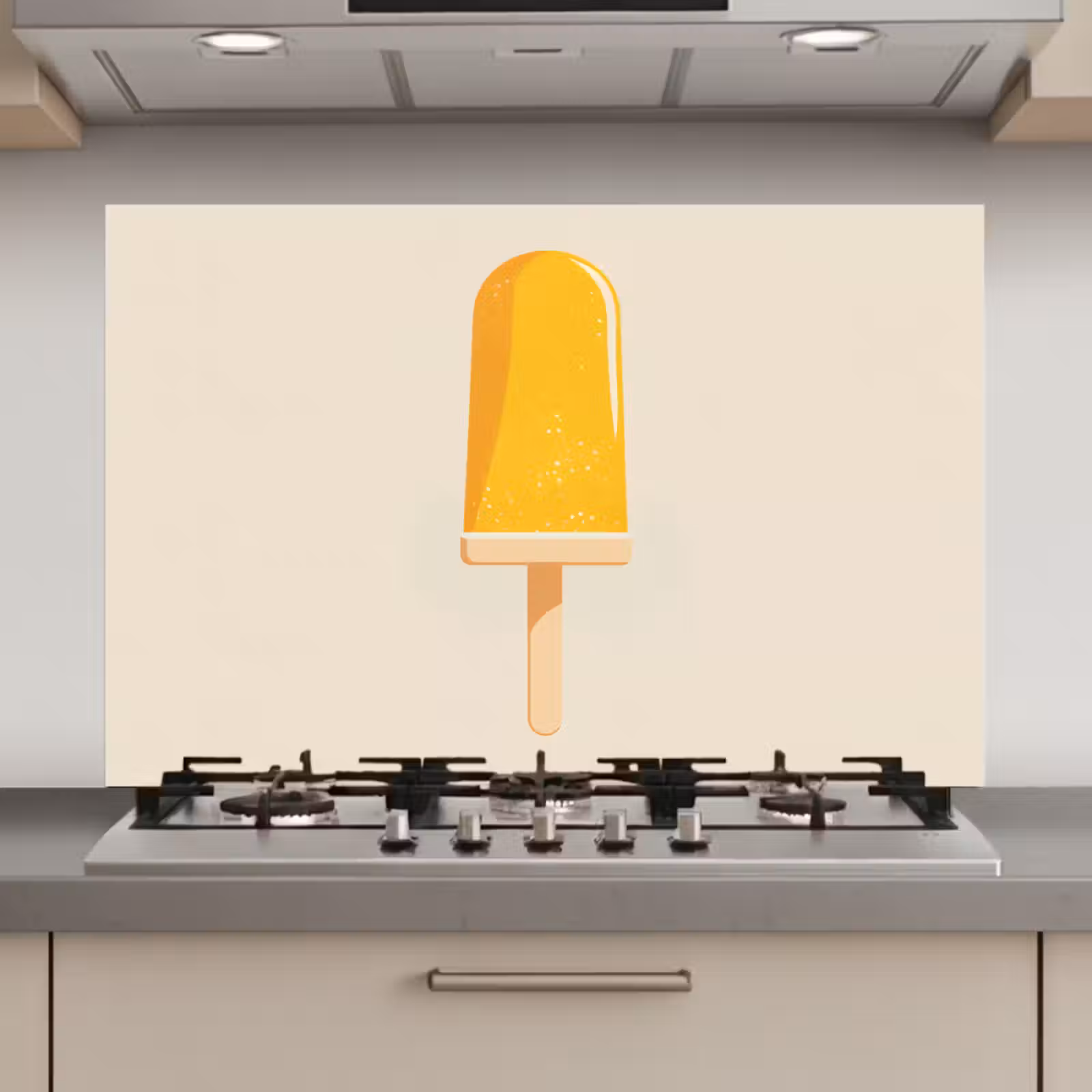 Spatscherm keuken - Oranje - Stokje - Waterijsje — 1