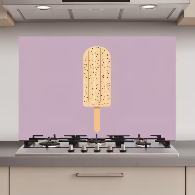 Spatscherm keuken - Beige - Ijsje - Spikkels — 1