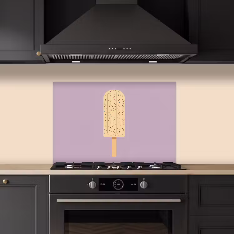 Spatscherm keuken - Beige - Ijsje - Spikkels — 2