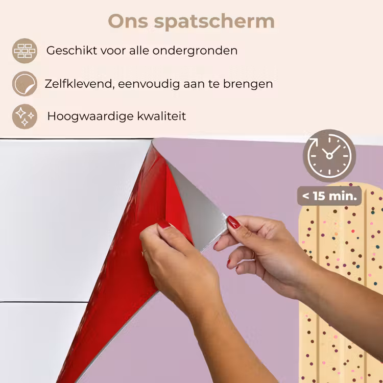 Spatscherm keuken - Beige - Ijsje - Spikkels — 4