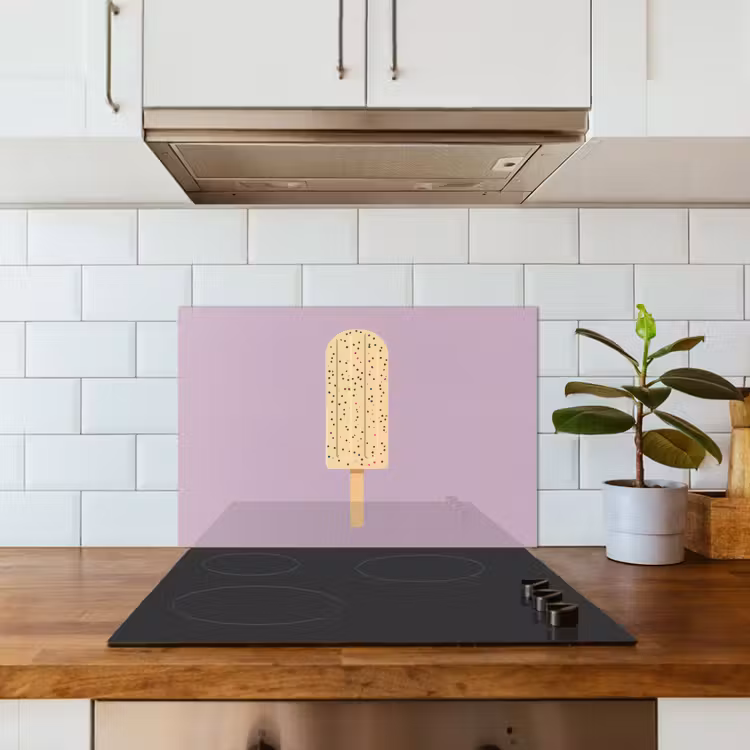 Spatscherm keuken - Beige - Ijsje - Spikkels — 6