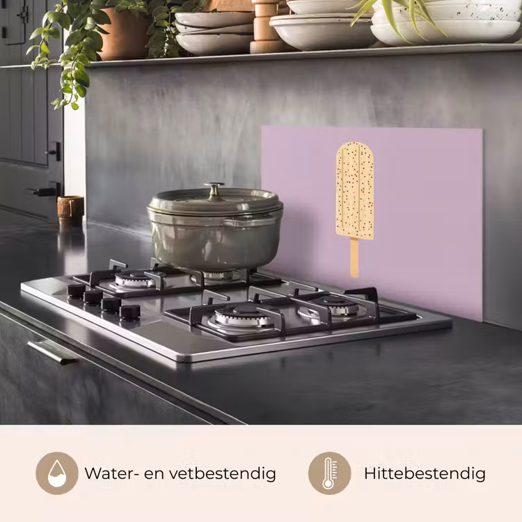 Spatscherm keuken - Beige - Ijsje - Spikkels — 7