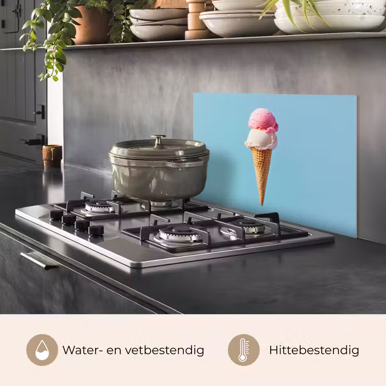 Spatscherm keuken - Bolletjes - Schepijs - Hoorntje - Blauw — 7