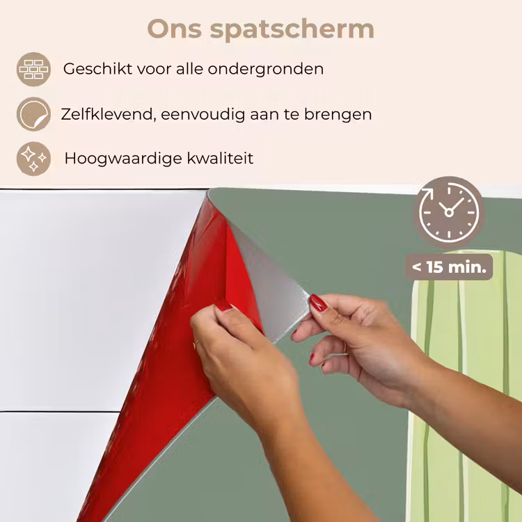 Spatscherm keuken - Groen - Waterijsje - Stokje - Illustratie — 4
