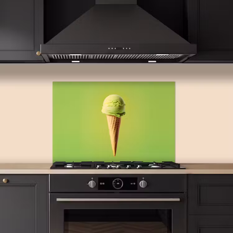 Spatscherm keuken - Hoorntje - Schepijs - Groen — 2