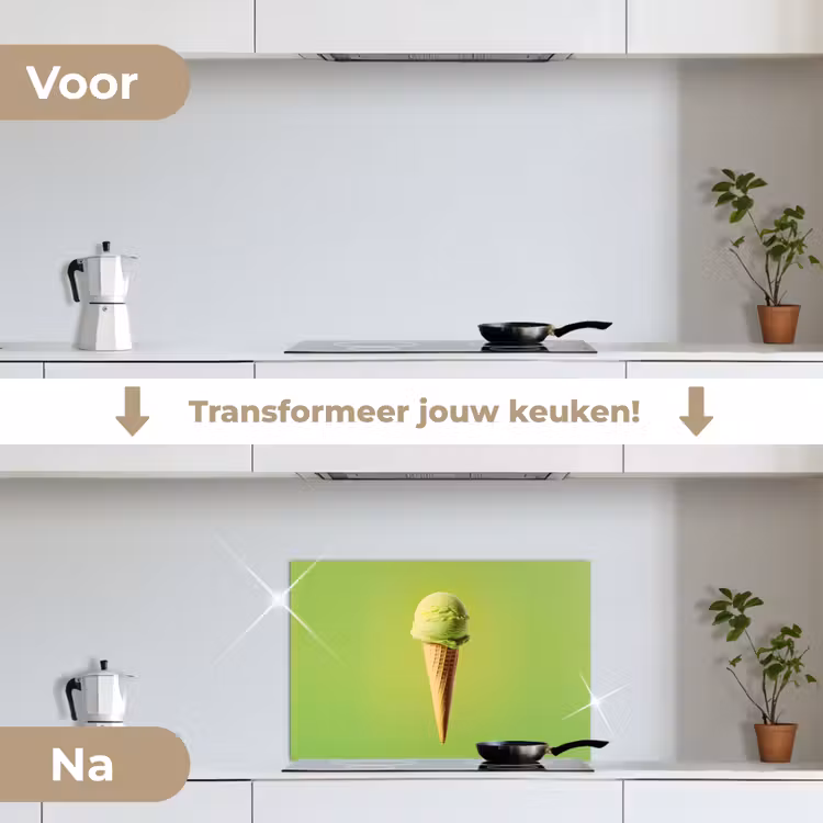 Spatscherm keuken - Hoorntje - Schepijs - Groen — 3