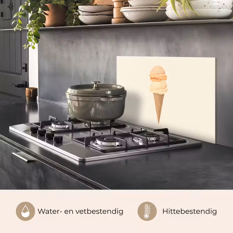 Spatscherm keuken - Minimalistisch - Schepijs - Hoorntje - Beige — 7