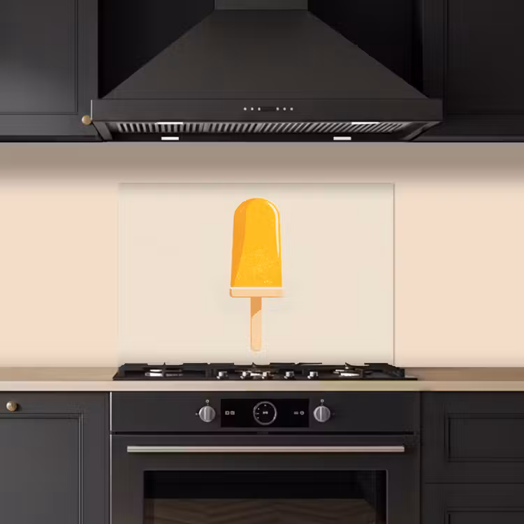 Spatscherm keuken - Oranje - Stokje - Waterijsje — 2