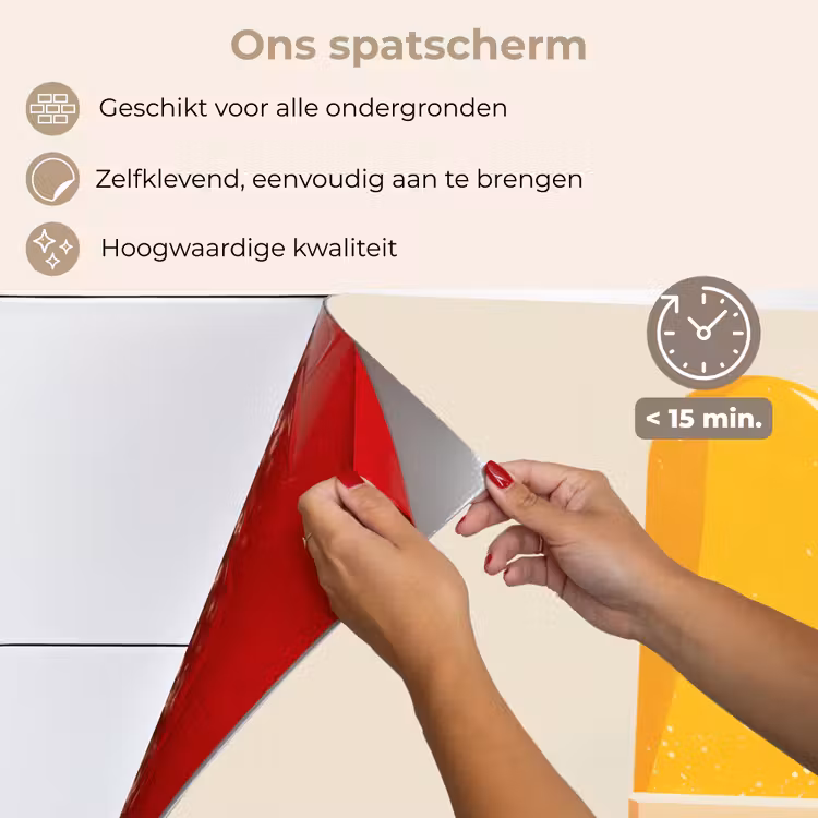 Spatscherm keuken - Oranje - Stokje - Waterijsje — 4
