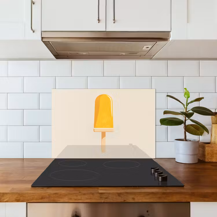 Spatscherm keuken - Oranje - Stokje - Waterijsje — 6