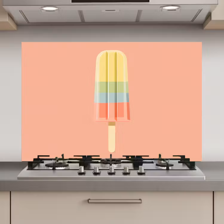 Spatscherm keuken - Waterijsje - Pasteltinten - Minimalistisch — 1