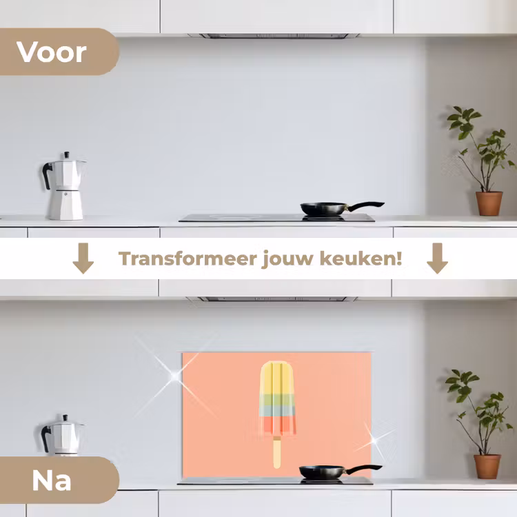 Spatscherm keuken - Waterijsje - Pasteltinten - Minimalistisch — 3